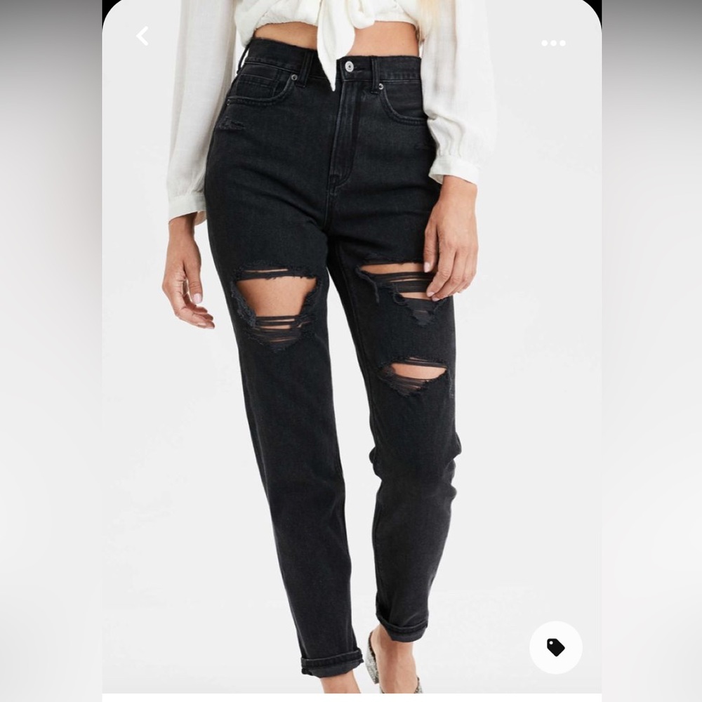 Black American Eagle Mom Jeans
